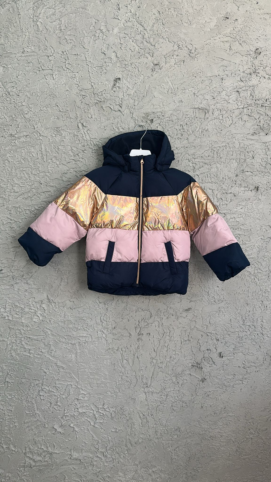 Name İt Lacivert Kız Bebek Mont Puffer Jacker Black Foil