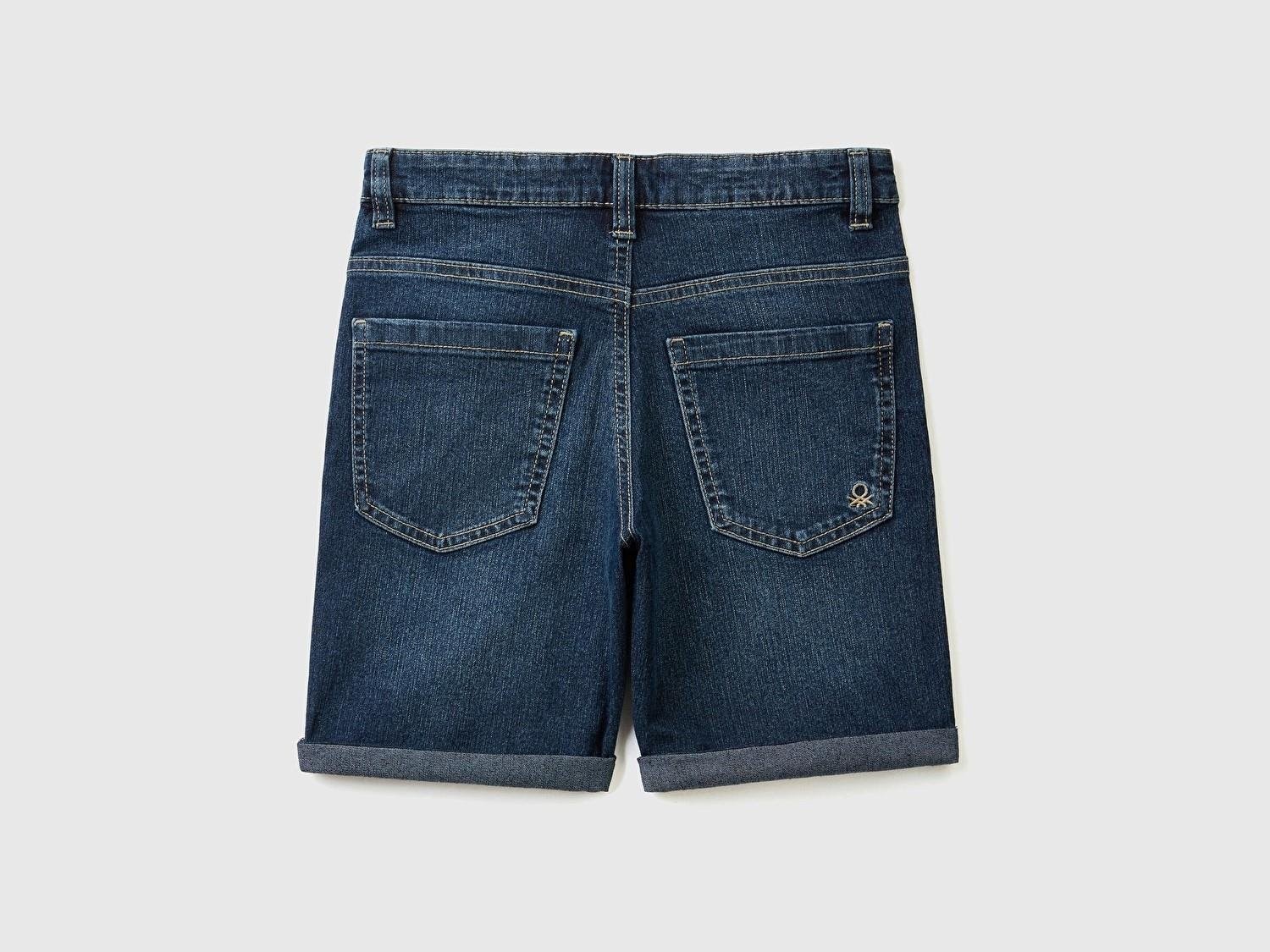 United Colors of Benetton Erkek Çocuk Mavi Bermuda Denim Şort BNT-B
