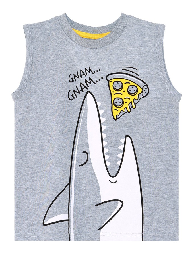 Pizzacı Köpekbalığı Erkek Çocuk Yazlık Kolsuz T-shirt Şort Takım MSHB&G