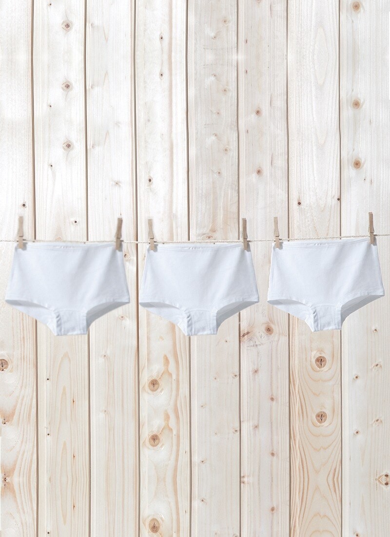 Blackspade Kız Çocuk Boxer 3'lü Paket 1295 - Beyaz