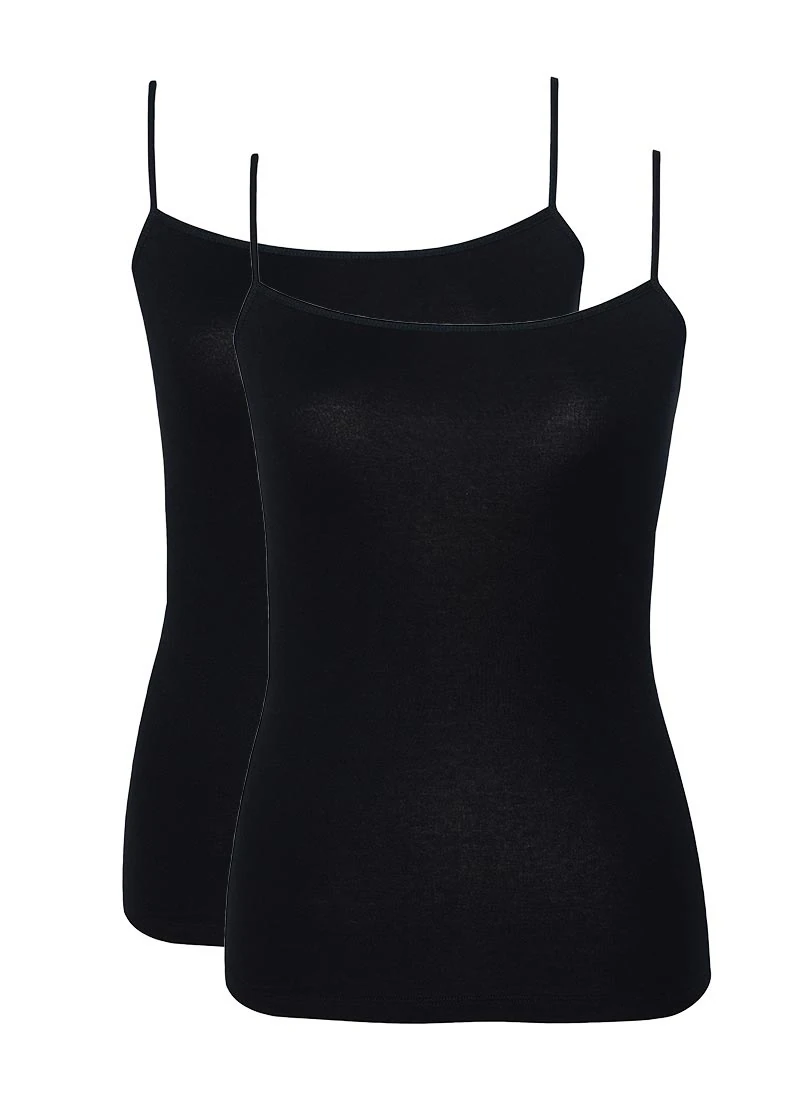 Blackspade Kadın İnce Askılı Atlet 2'li Paket Essential 1592 - Siyah