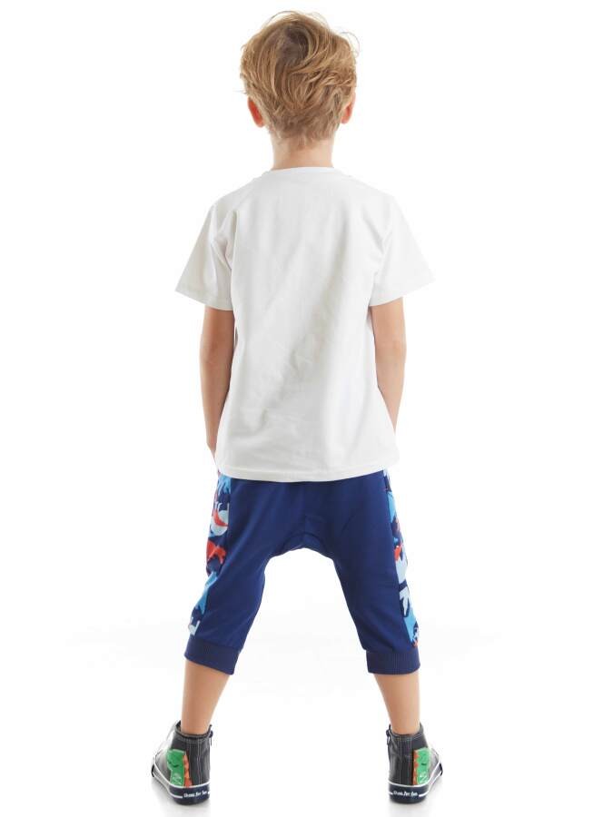 Dino Dudes Erkek Çocuk T-shirt Kapri Şort Takım Denokids