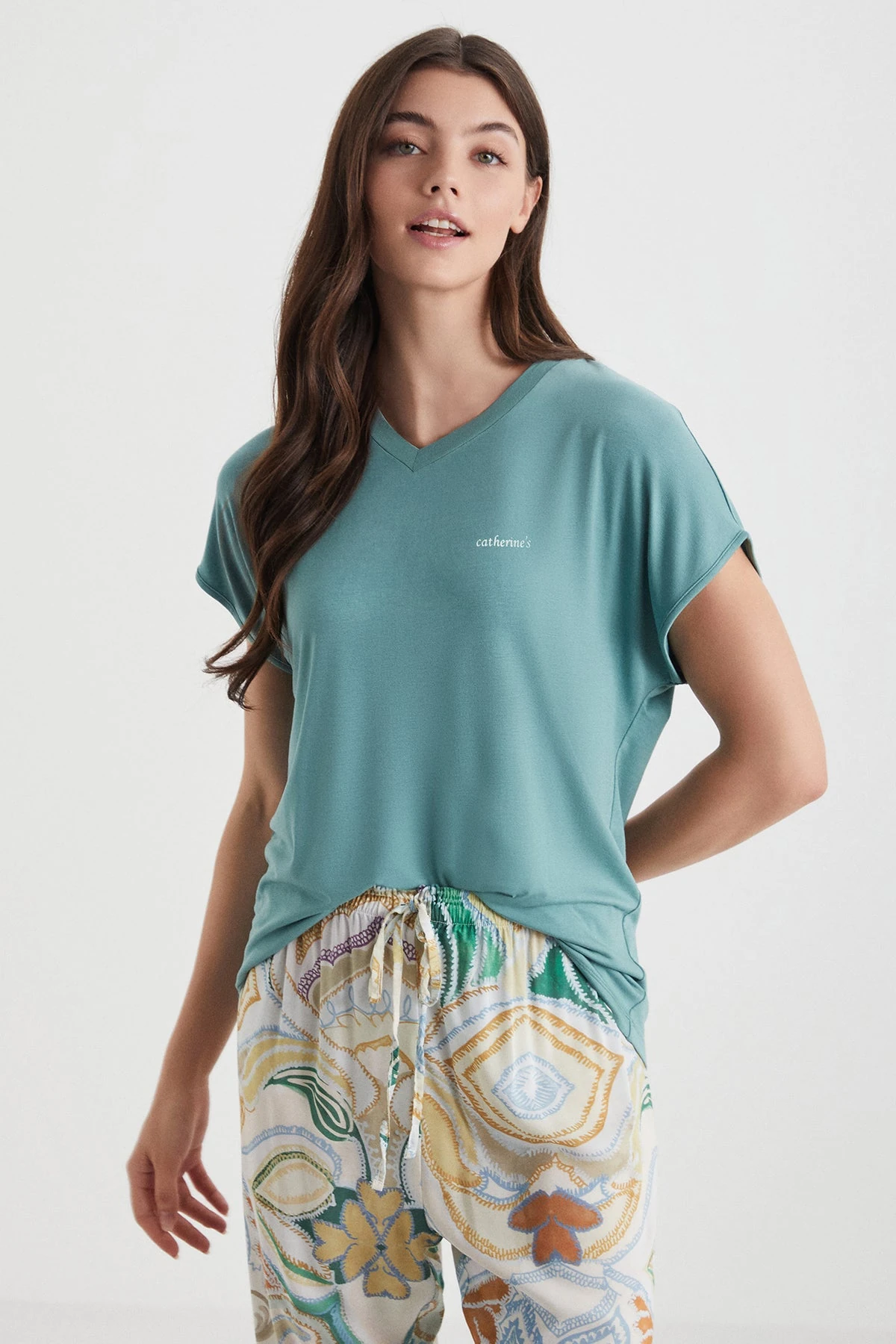 Catherine's Yumuşak Dokulu Kadın Pijama Takımı