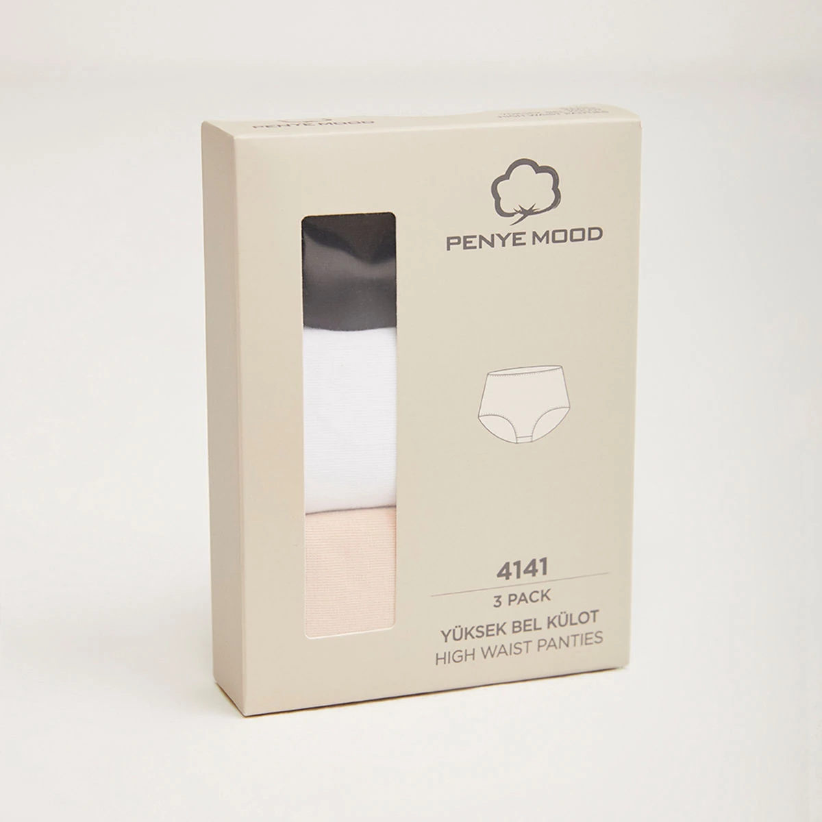 Penye Mood 3lü Yüksek Bel Külot 