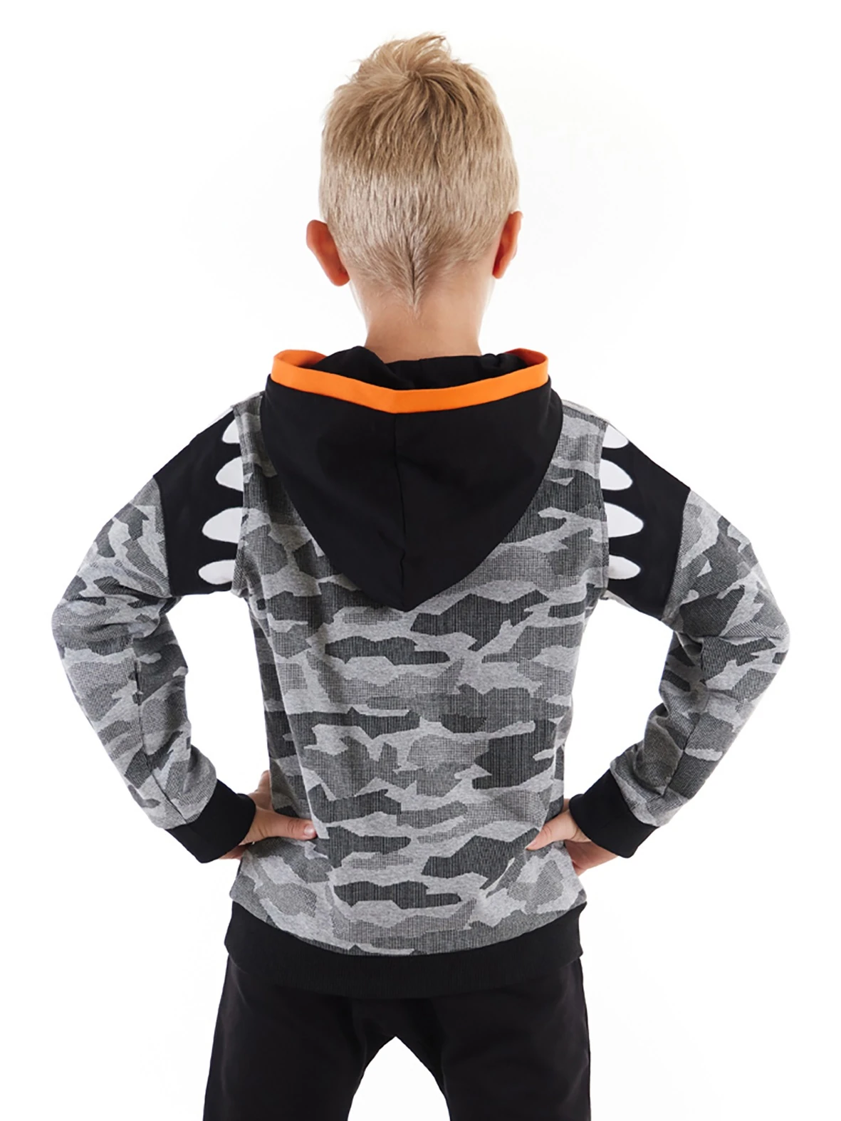 Deno Kids Kamuflaj Kapişonlu Erkek Çocuk Sweatshirt