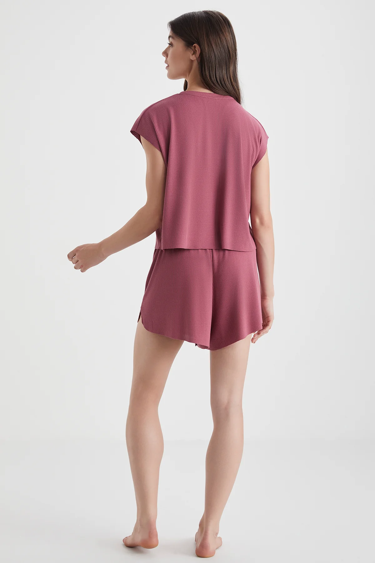 Penye Mood Kadın Ribana Şortlu Takım