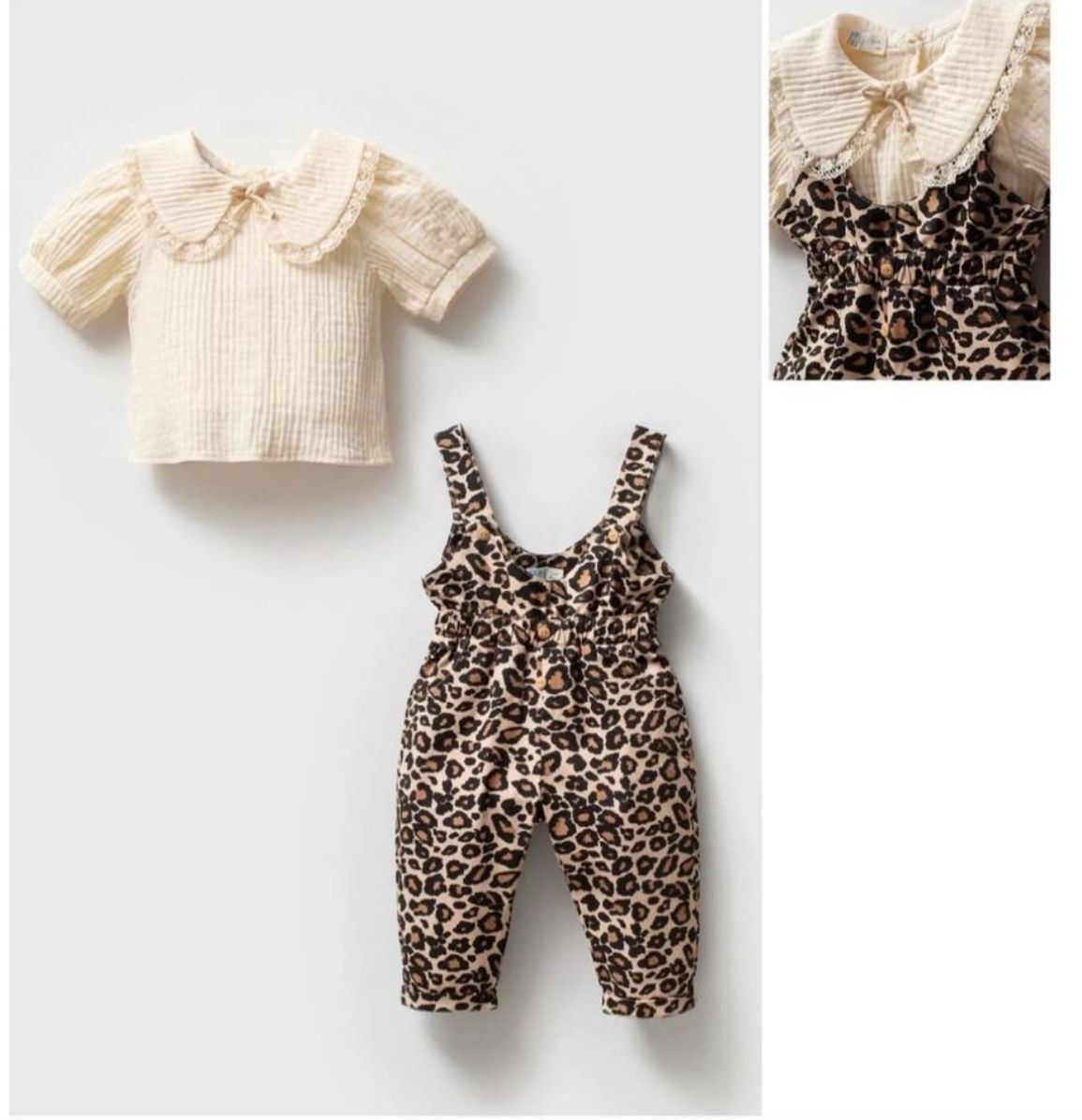 Leopar yumuşak dokuma tulum Muslin gömlek 