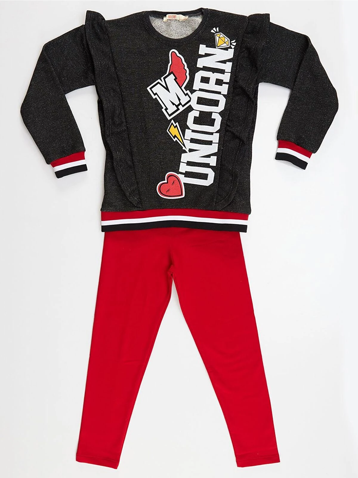 Deno Kids Karışık Simli Kız Tunik Takım