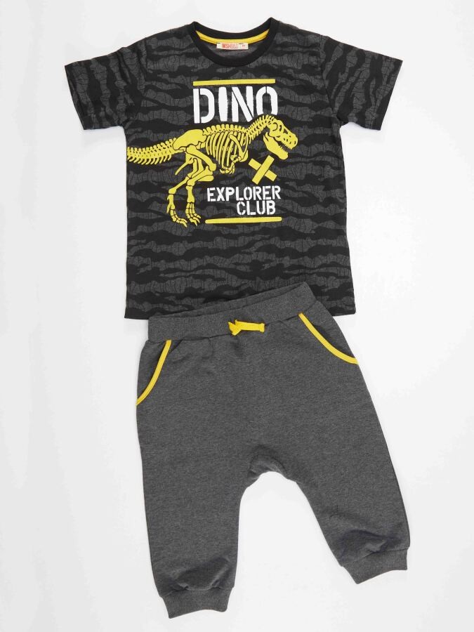 Dino Explorer Erkek Çocuk T-shirt Kapri Şort Takım MSHB&G