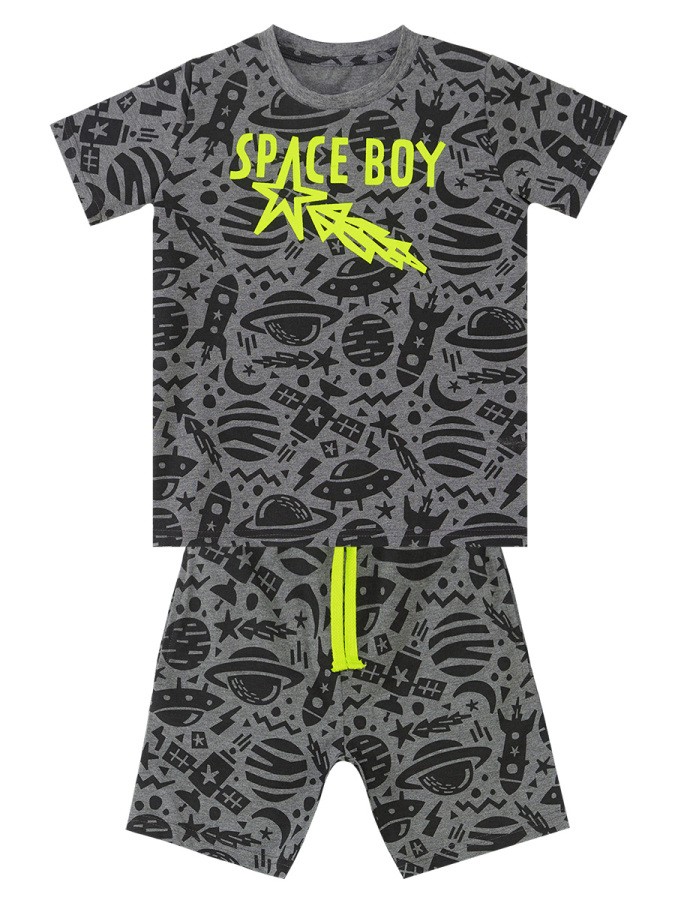 Uzay Roket Erkek Çocuk Yazlık T-shirt Şort Takım Denokids