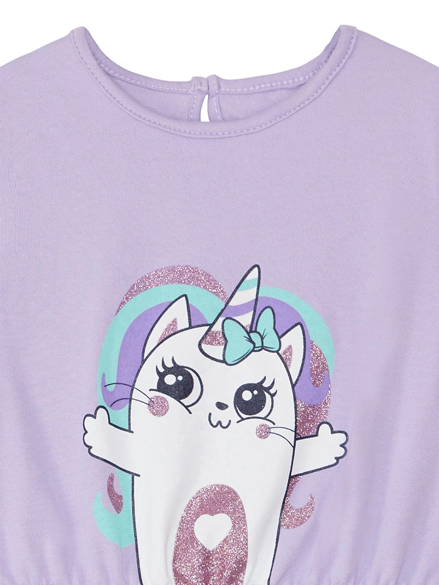 Denokids Gökkuşağı Kedicorn Kız Çocuk Tüllü Tütü Kabarık Elbise