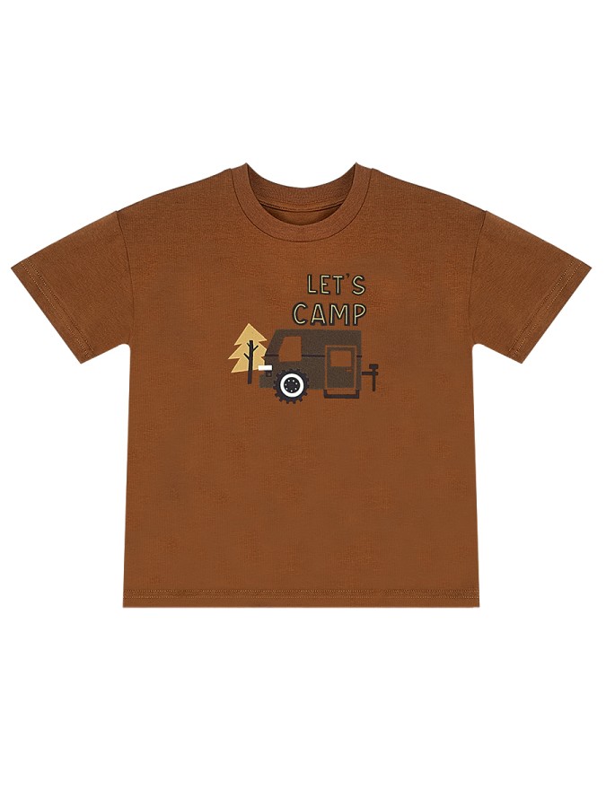 Kamp Arabalı Erkek Çocuk Yazlık Müslin Şort T-shirt Takım