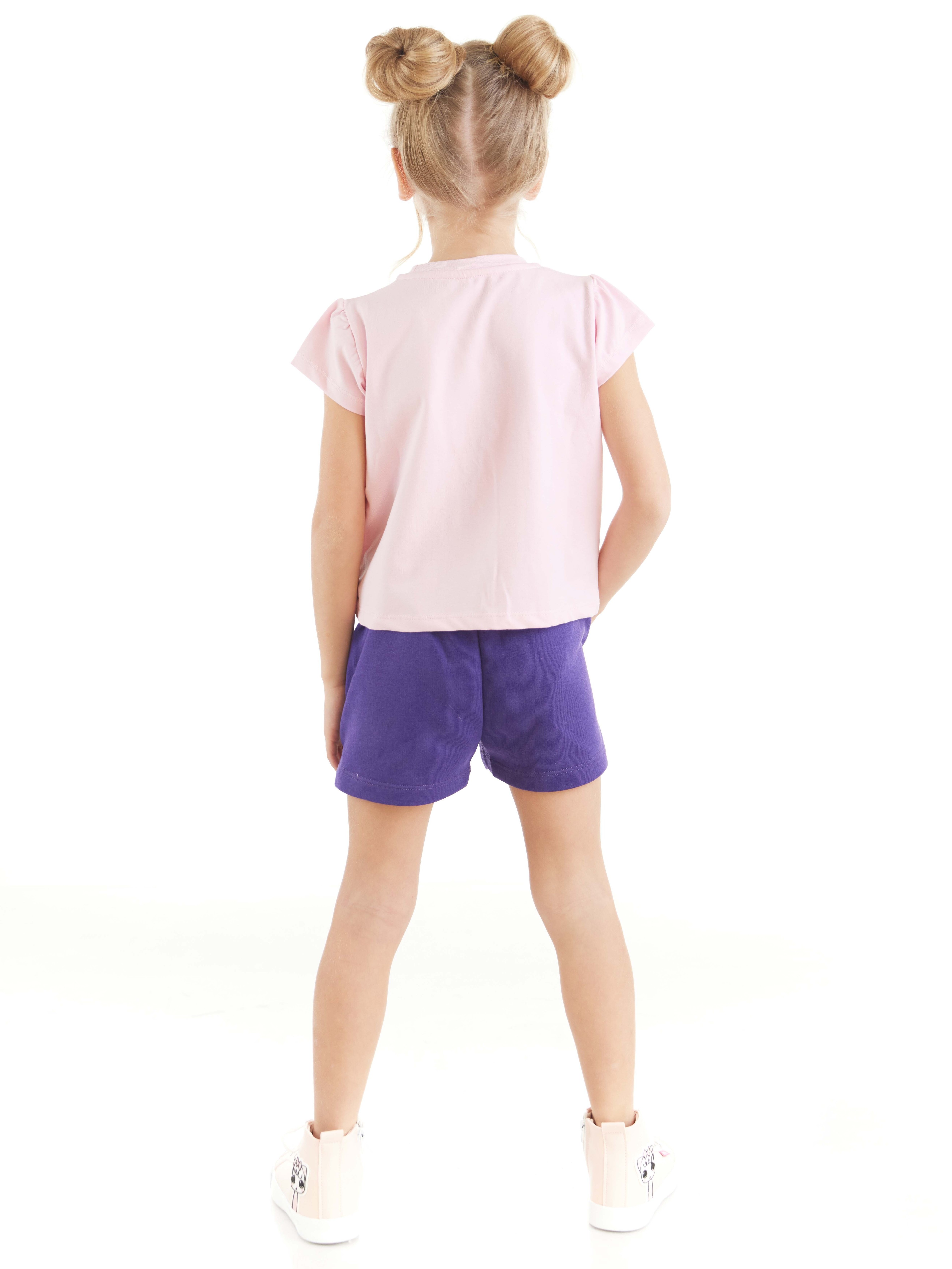 Ayıcık Kız Çocuk T-shirt Şort Takım Denokids