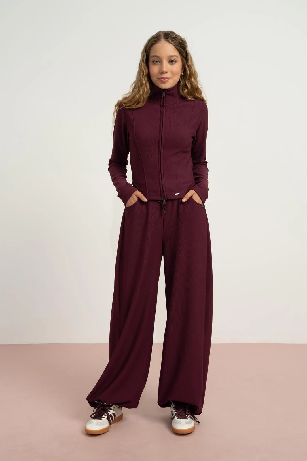 Loco Loco Bordo Fermuarlı Kız Takım