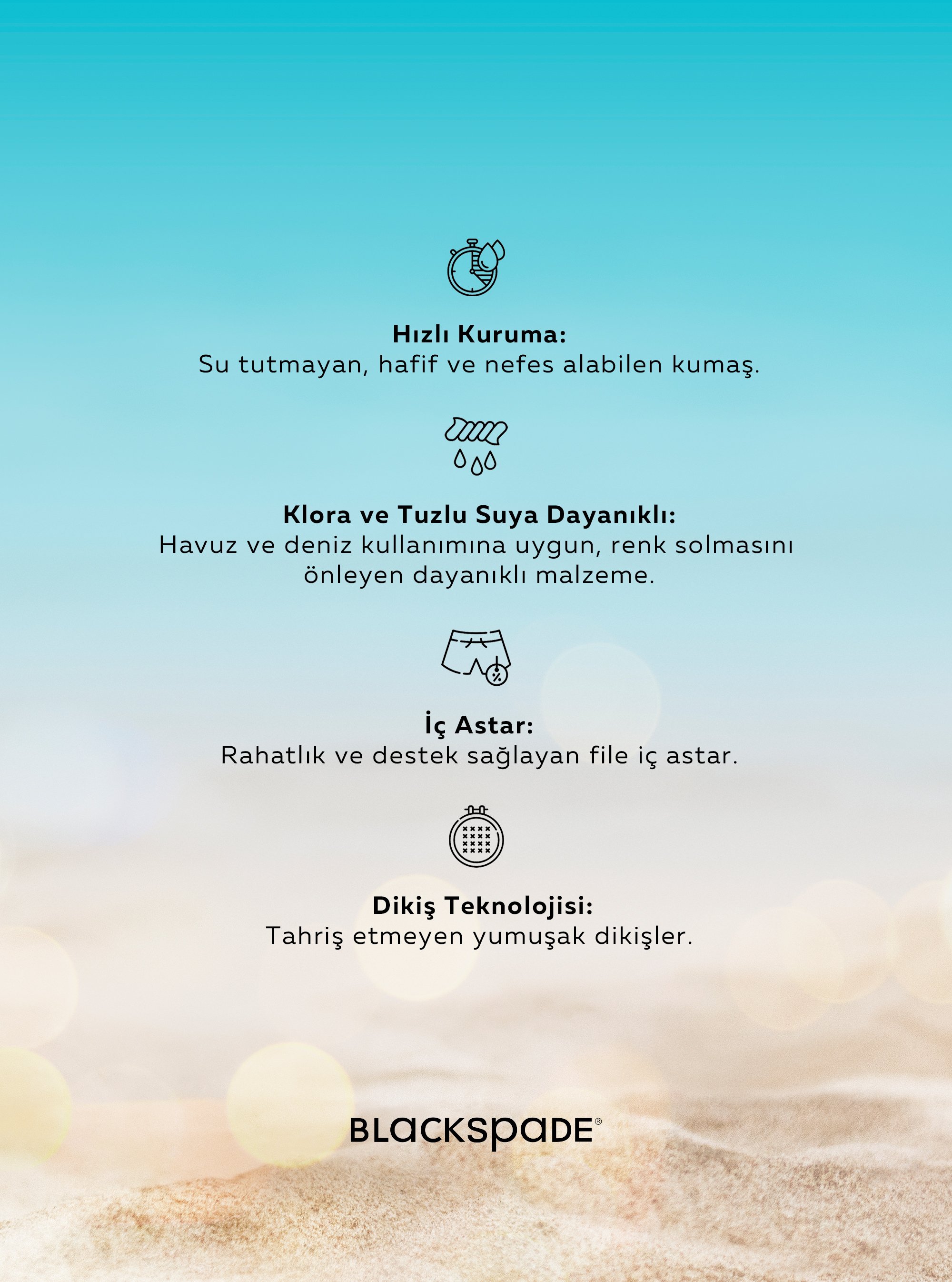 BLACKSPADE Deniz Şortu - Siyah