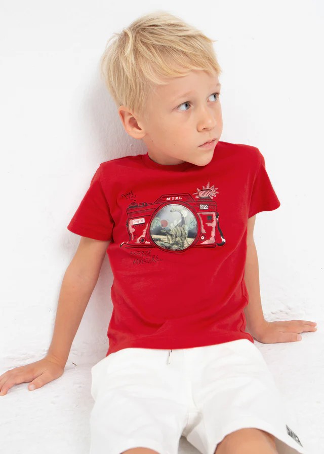 Mayoral Erkek Çocuk Kırmızı Camera T-shirt 3003