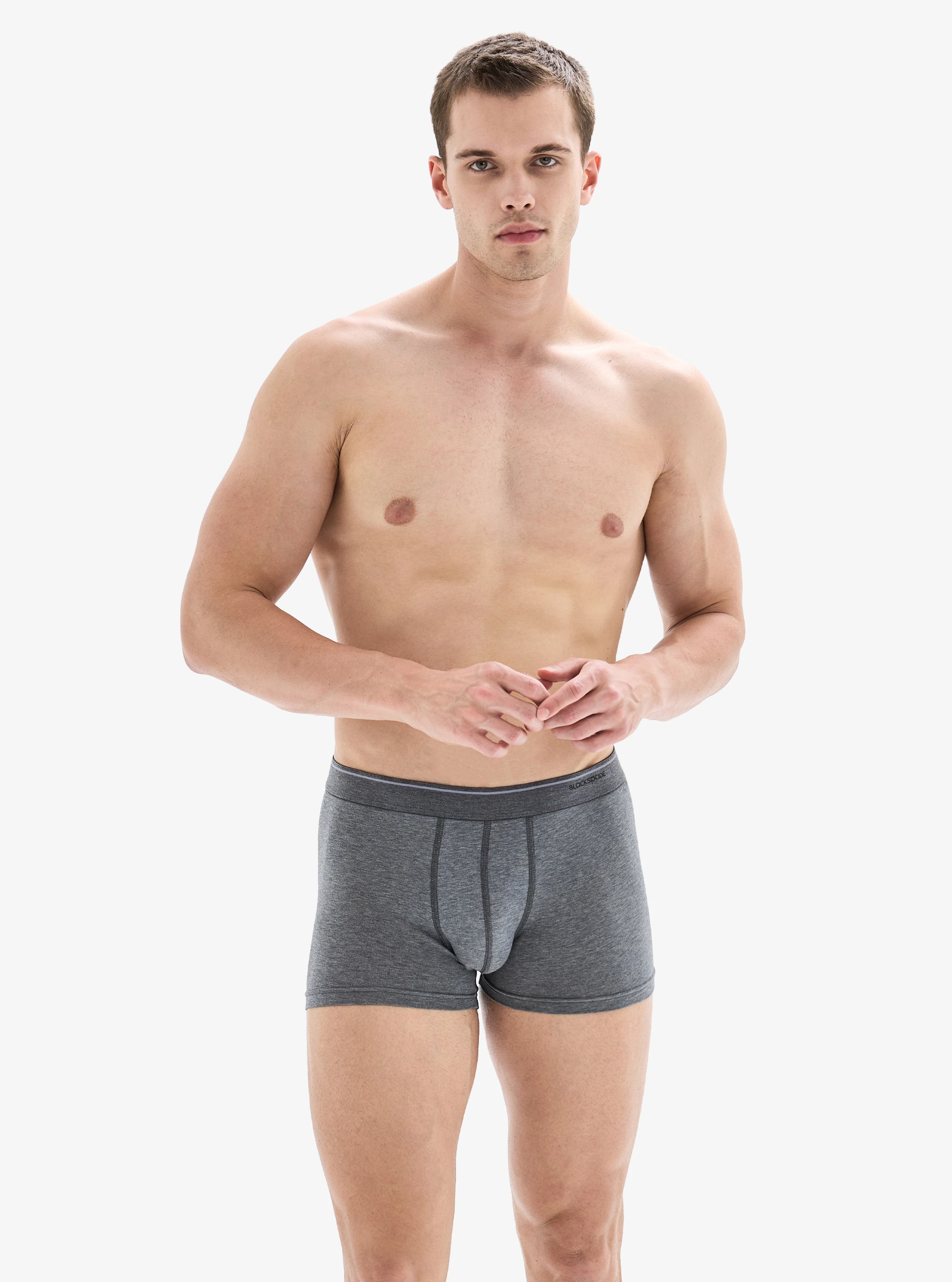 Blackspade Erkek Boxer 3'lü Paket Tender Cotton 9670 - Siyah Antra Melanj Antrasit