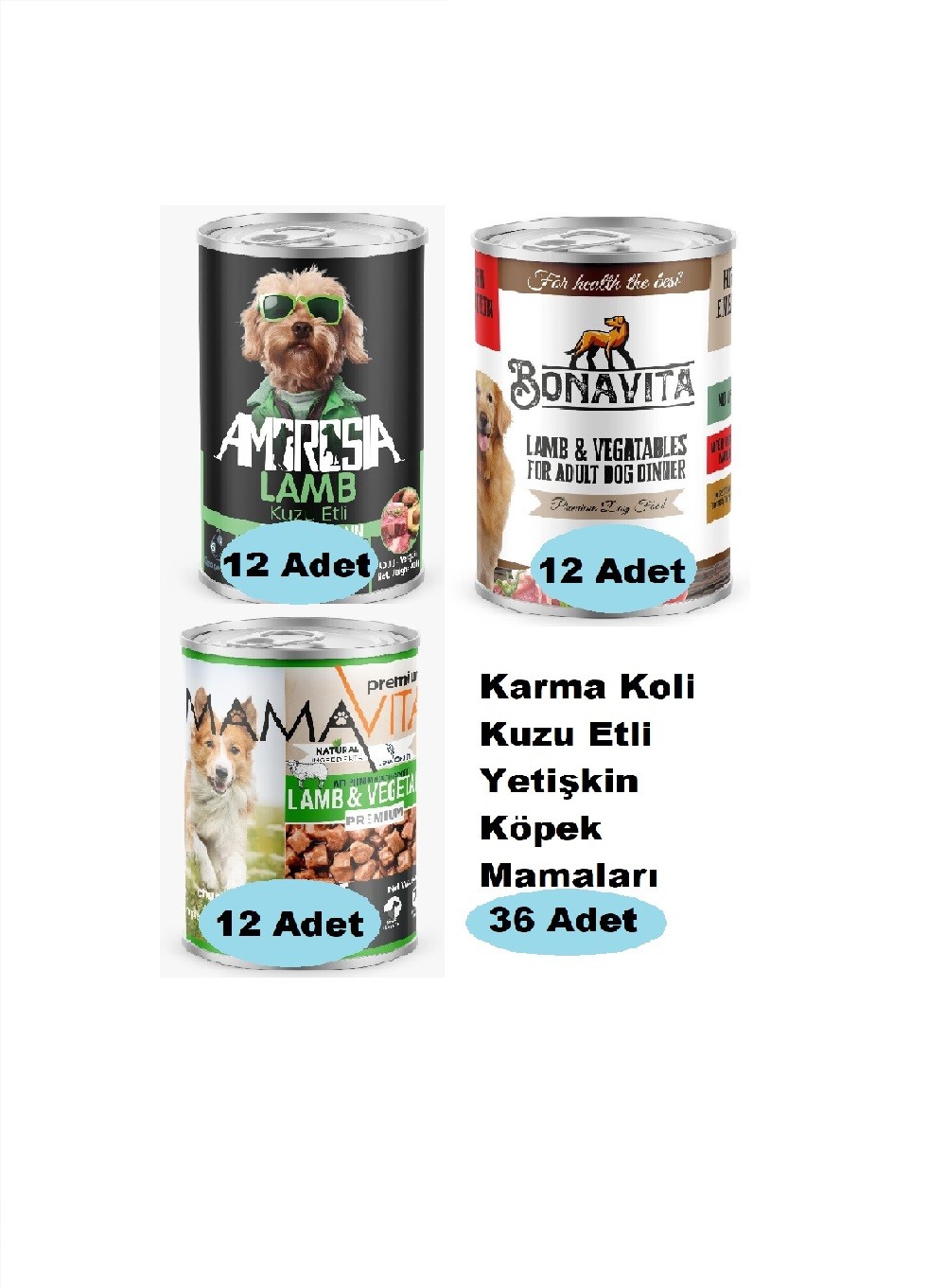 Karma Koli Kuzu Etli Yetişkin Köpek Maması 36 Adet