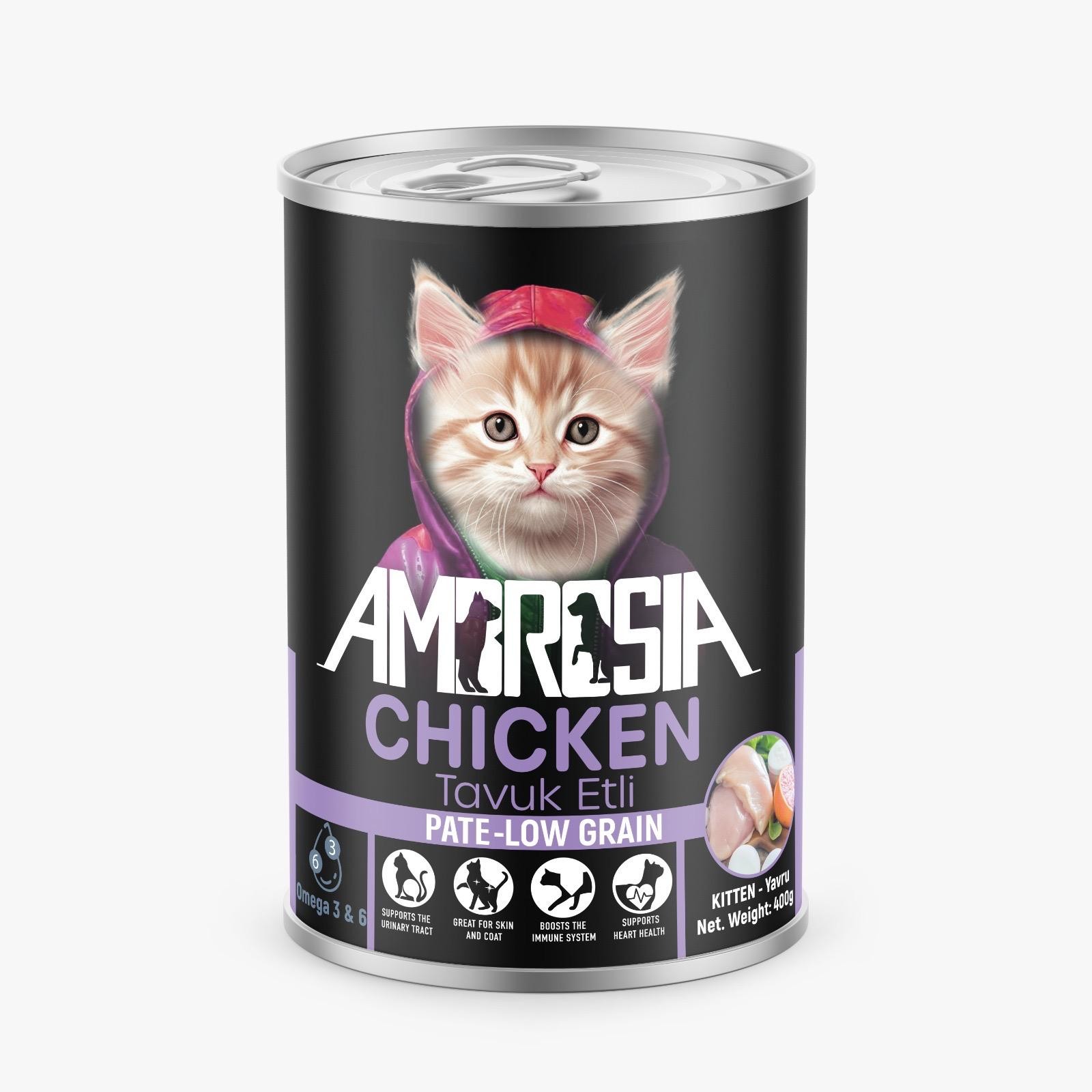 Ambrosia Tavuk Etli Yavru Kedi Maması 400 gr 36 Adet