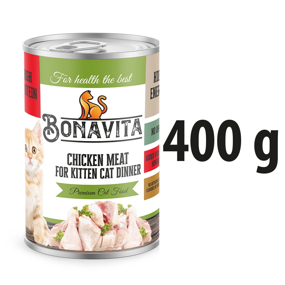 Bonavita Tavuk Etli Yavru Kedi Maması 400 gr 24 adet