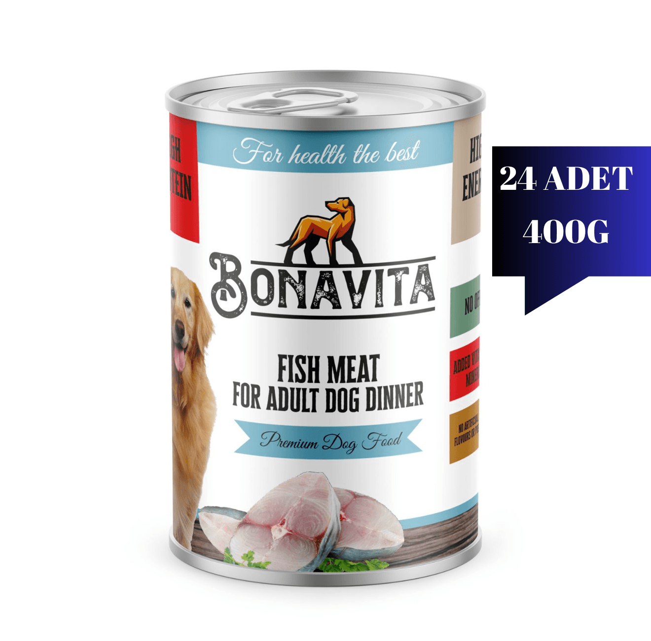 Bonavita Balık Etli Yetişkin Köpek Maması 400 gr 24 adet