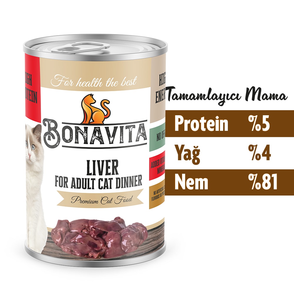 Bonavita Ciğerli Yetişkin Kedi Maması 24 Adet