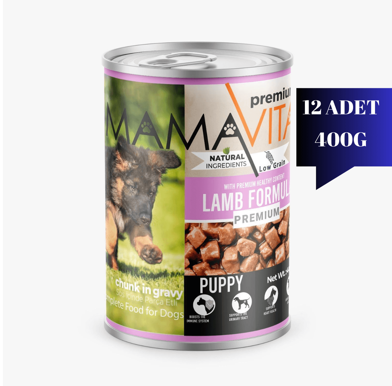 Mamavita Kuzu Etli Yavru Köpek Maması 400gr 12 Adet