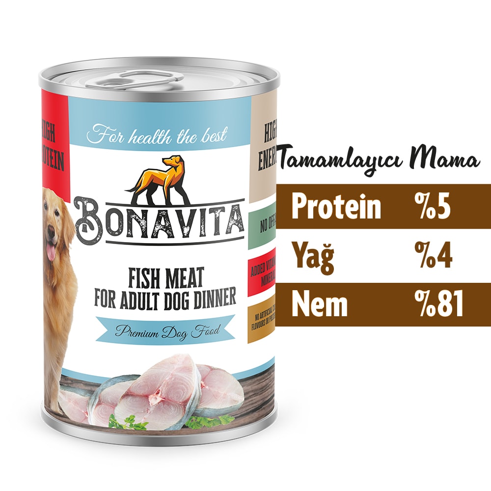 Bonavita Balık Etli Yetişkin Köpek Maması 400 gr 24 adet