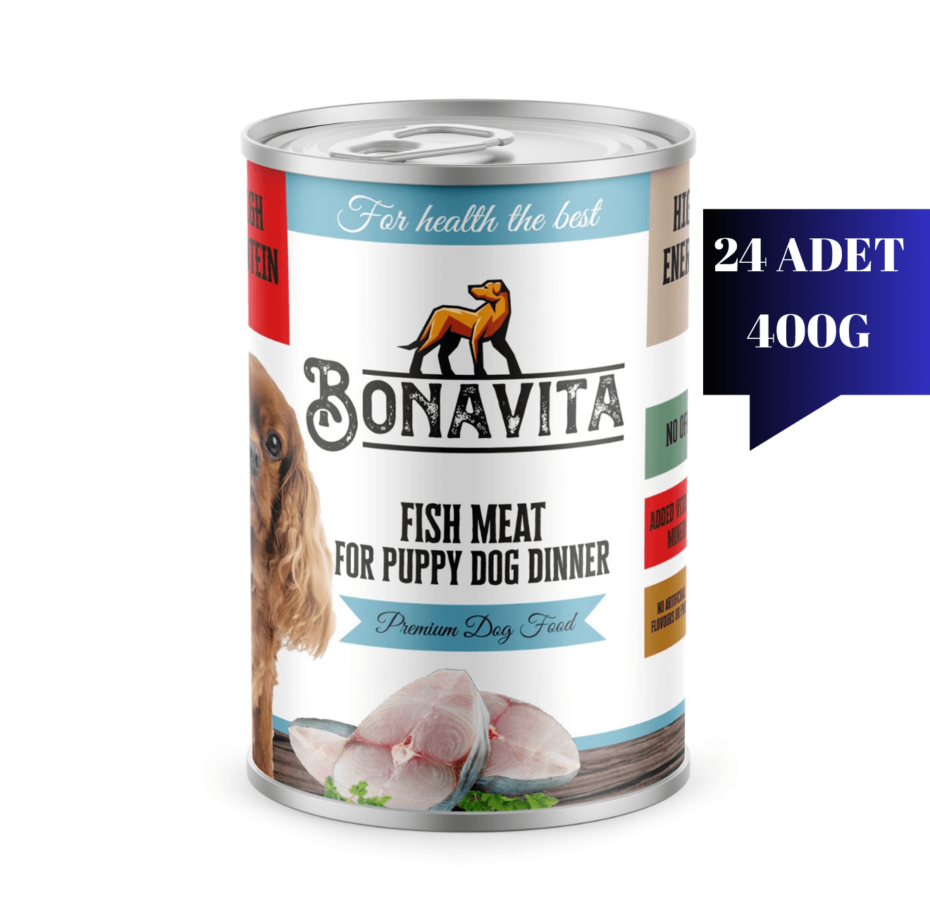 Bonavita Balık Etli Yavru Köpek Maması 400 gr 24 adet