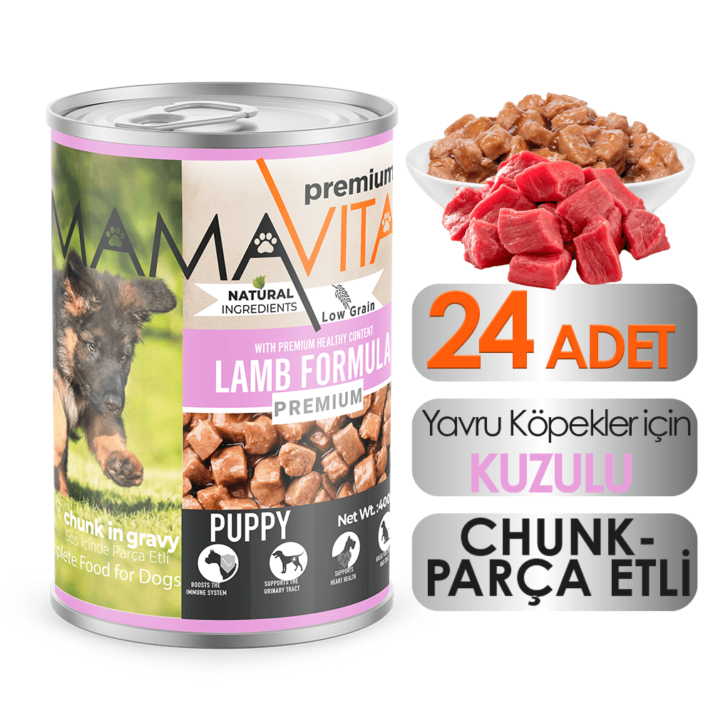 Mamavita Kuzu Etli Yavru Köpek Maması 400gr 24 Adet