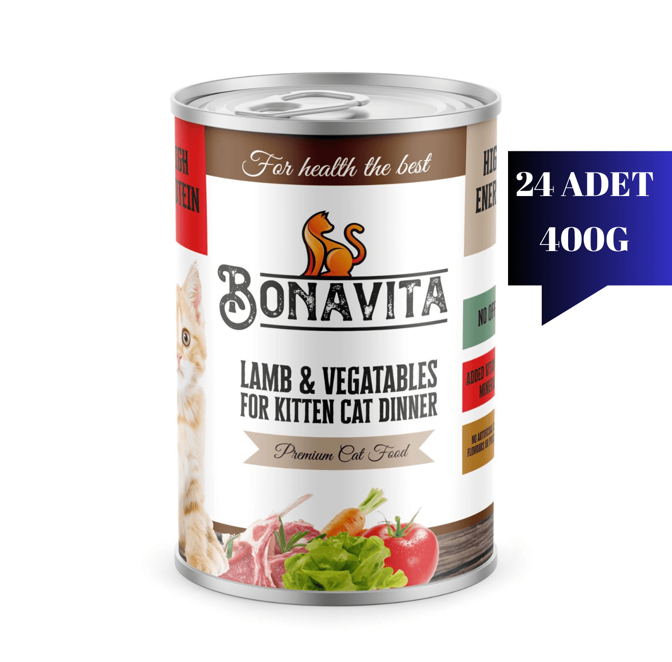 Bonavita Kuzu Etli Yavru Kedi Maması 400 gr 24 adet