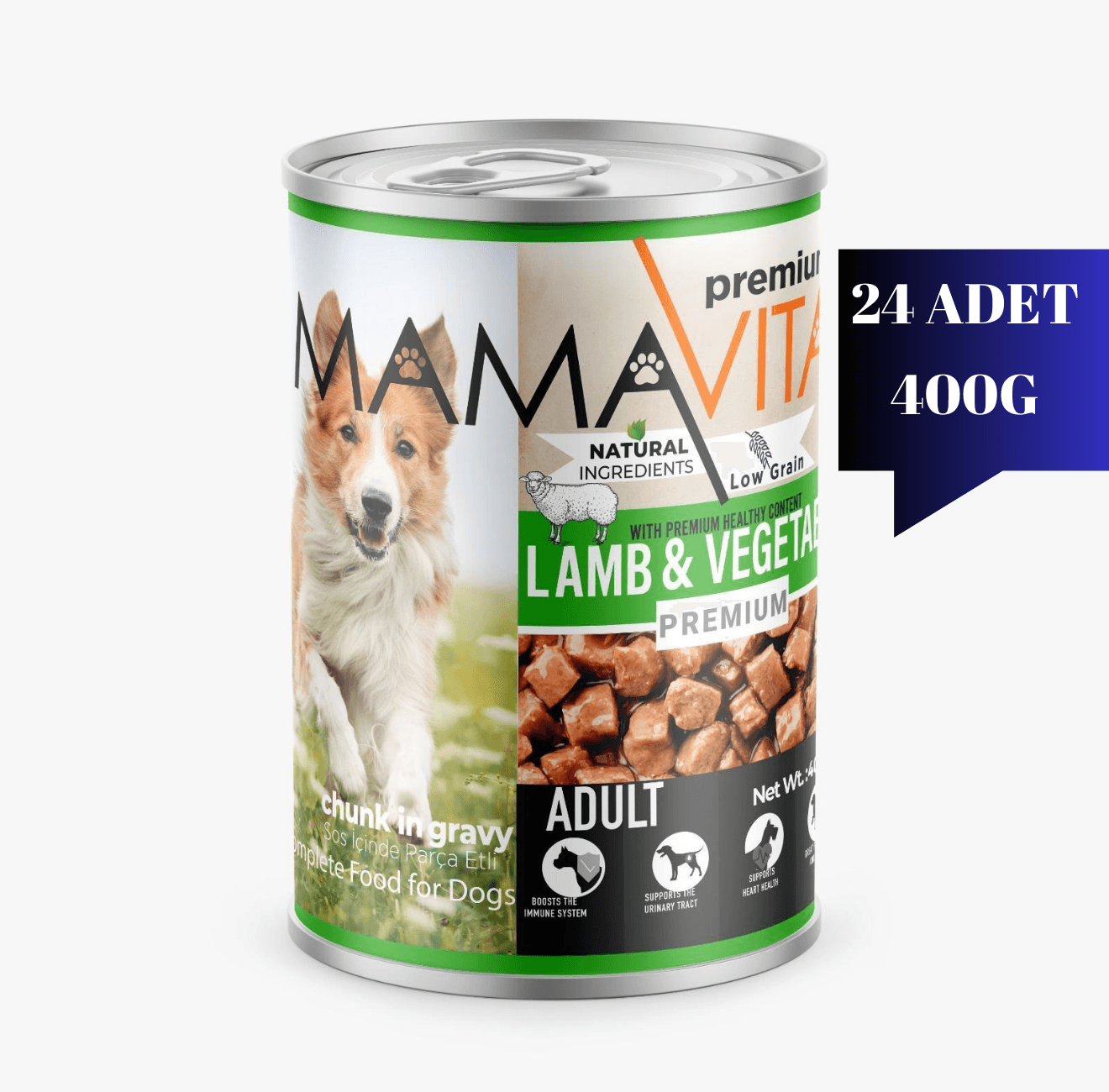 Mamavita Kuzu Etli Yetişkin Köpek Maması 400gr 24 Adet