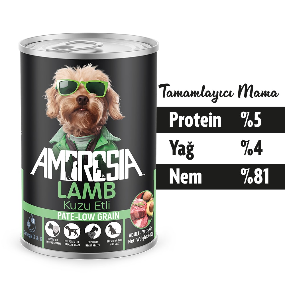 Ambrosia Kuzu Etli Yetişkin Köpek Maması 400 gr 24 Adet