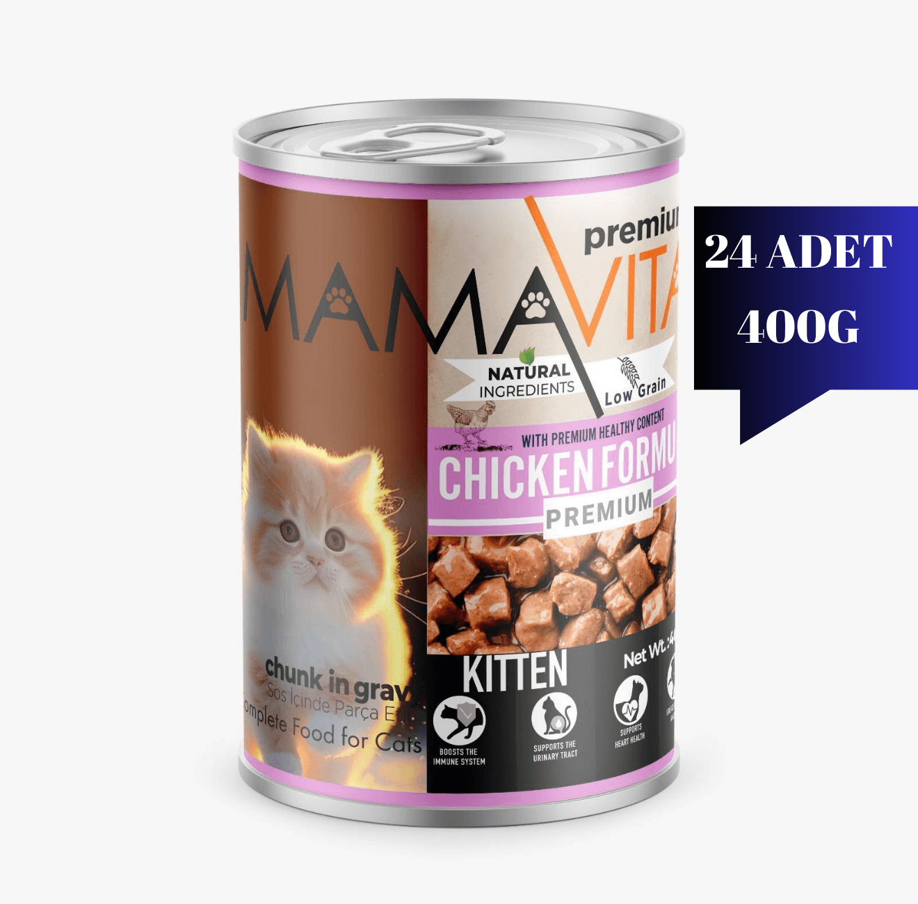 Mamavita Tavuk Etli Yavru Kedi Maması 400gr 24 Adet