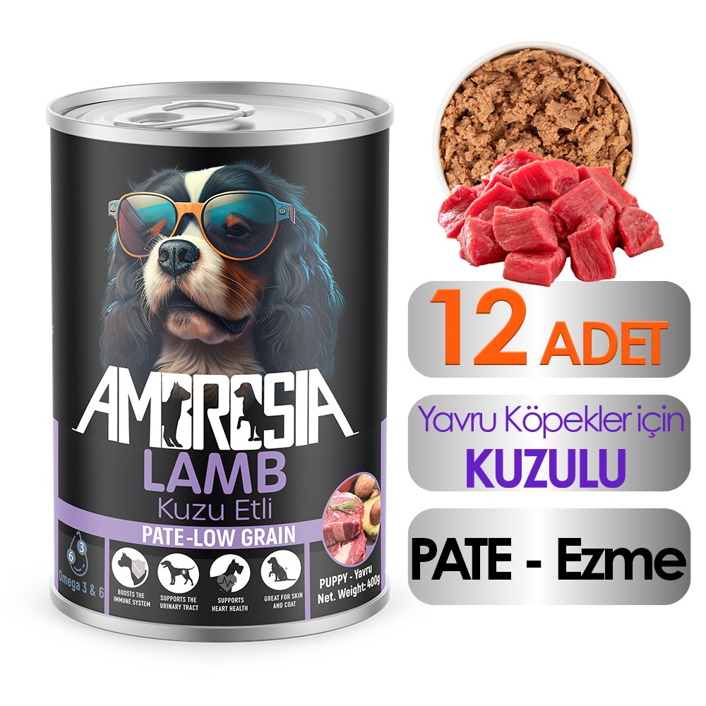 Ambrosia Kuzu Etli Yavru Köpek Maması 400 gr 12 Adet