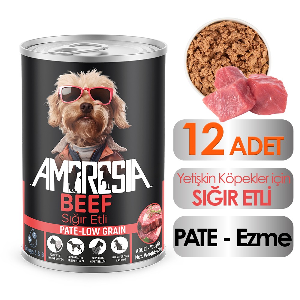 Ambrosia Dana Etli Yetişkin Köpek Maması 400gr 12Adet