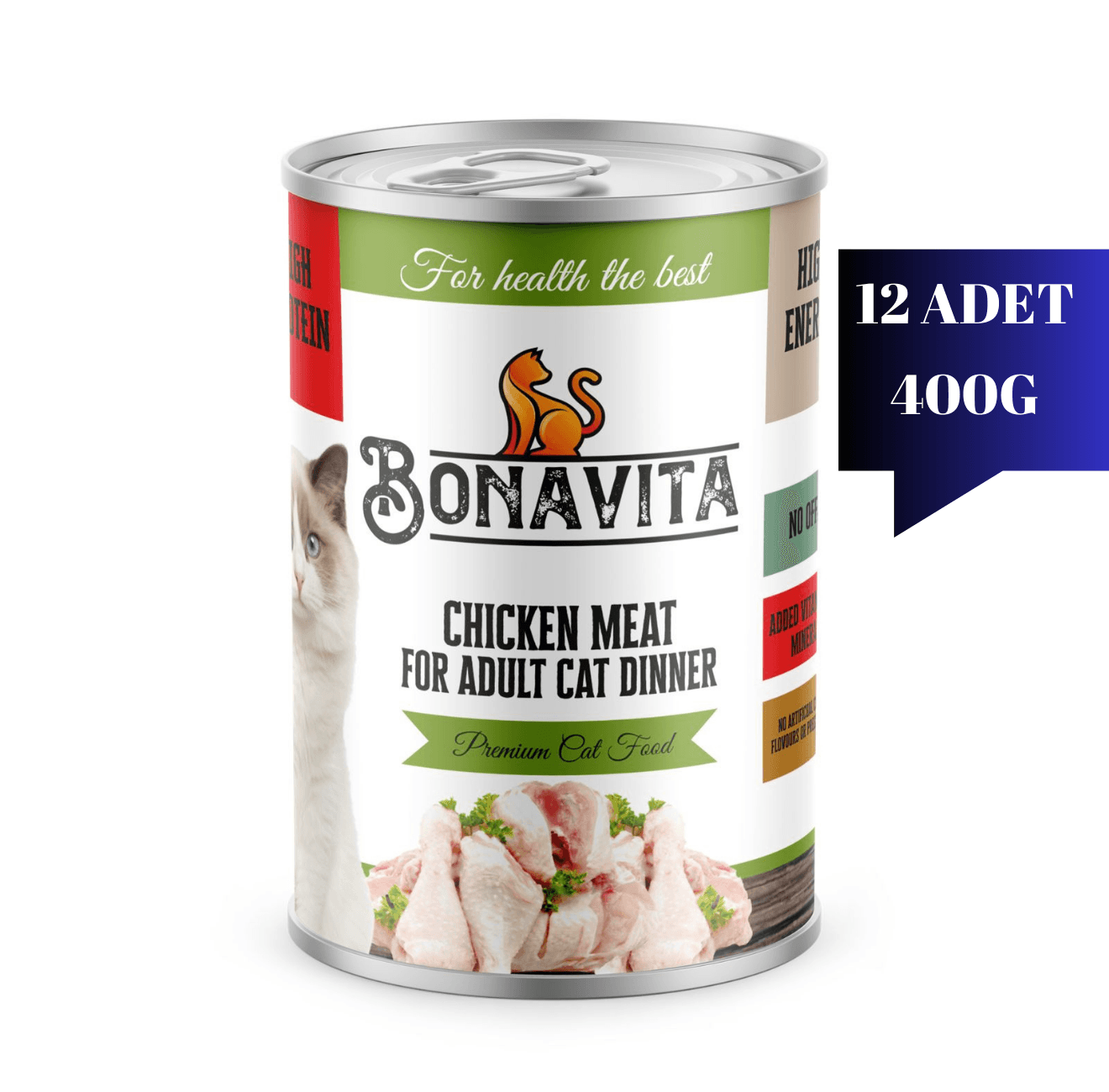 Bonavita Tavuk Etli Yetişkin Kedi Maması 400 gr 12 adet