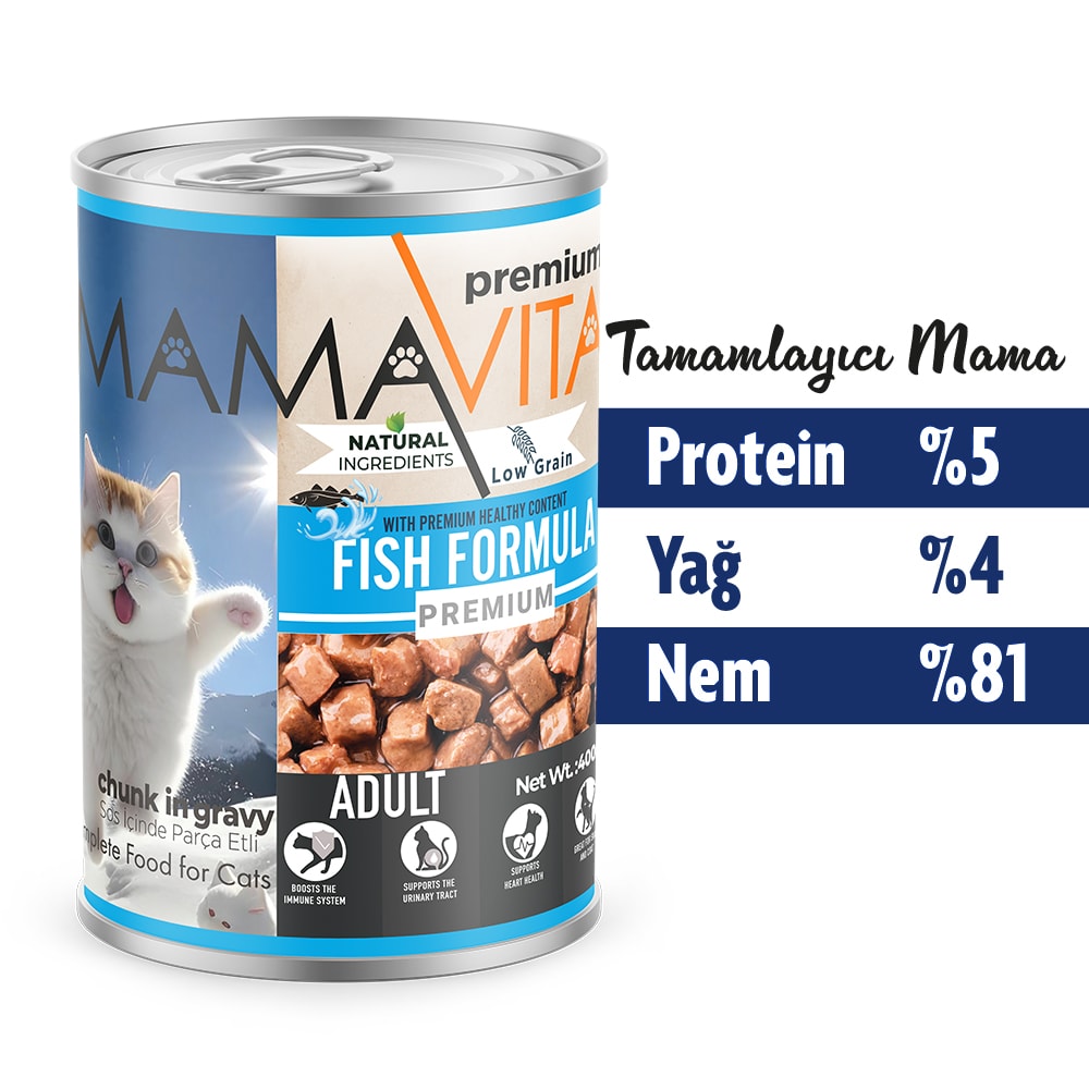Mamavita Balık Etli Yetişkin Kedi Maması 400gr 12 Adet
