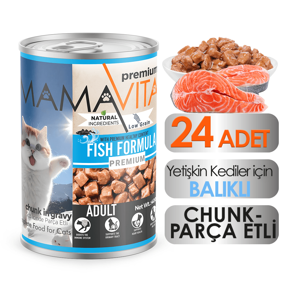 Mamavita Balık Etli Yetişkin Kedi Maması 400gr 24 Adet