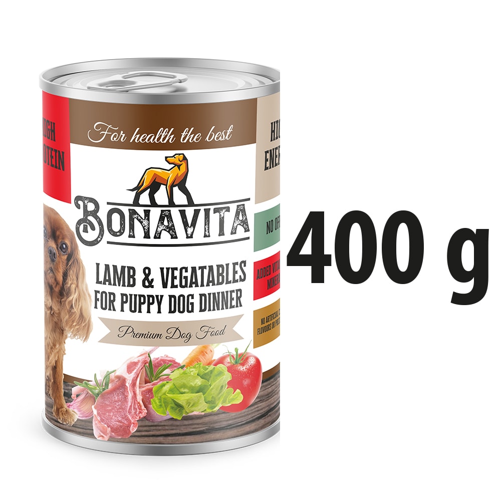 Bonavita Kuzu Etli Yavru Köpek Maması 400 gr 12 adet