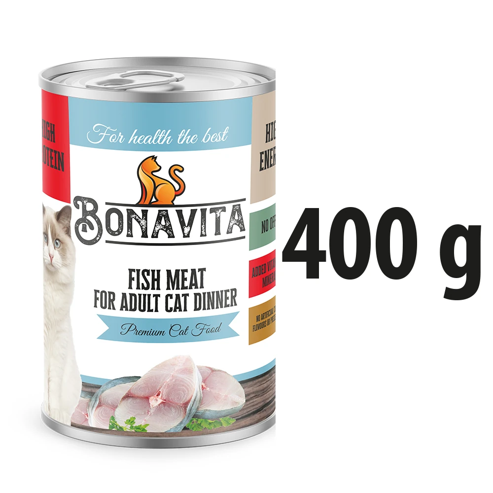 Bonavita Balık Etli Yetişkin Kedi Maması 400 gr 12 adet