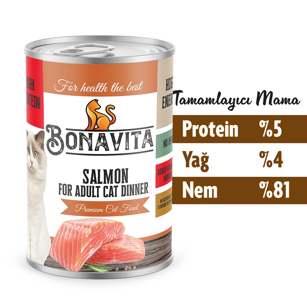 Bonavita Somonlu Yetişkin Kedi Maması 24 Adet