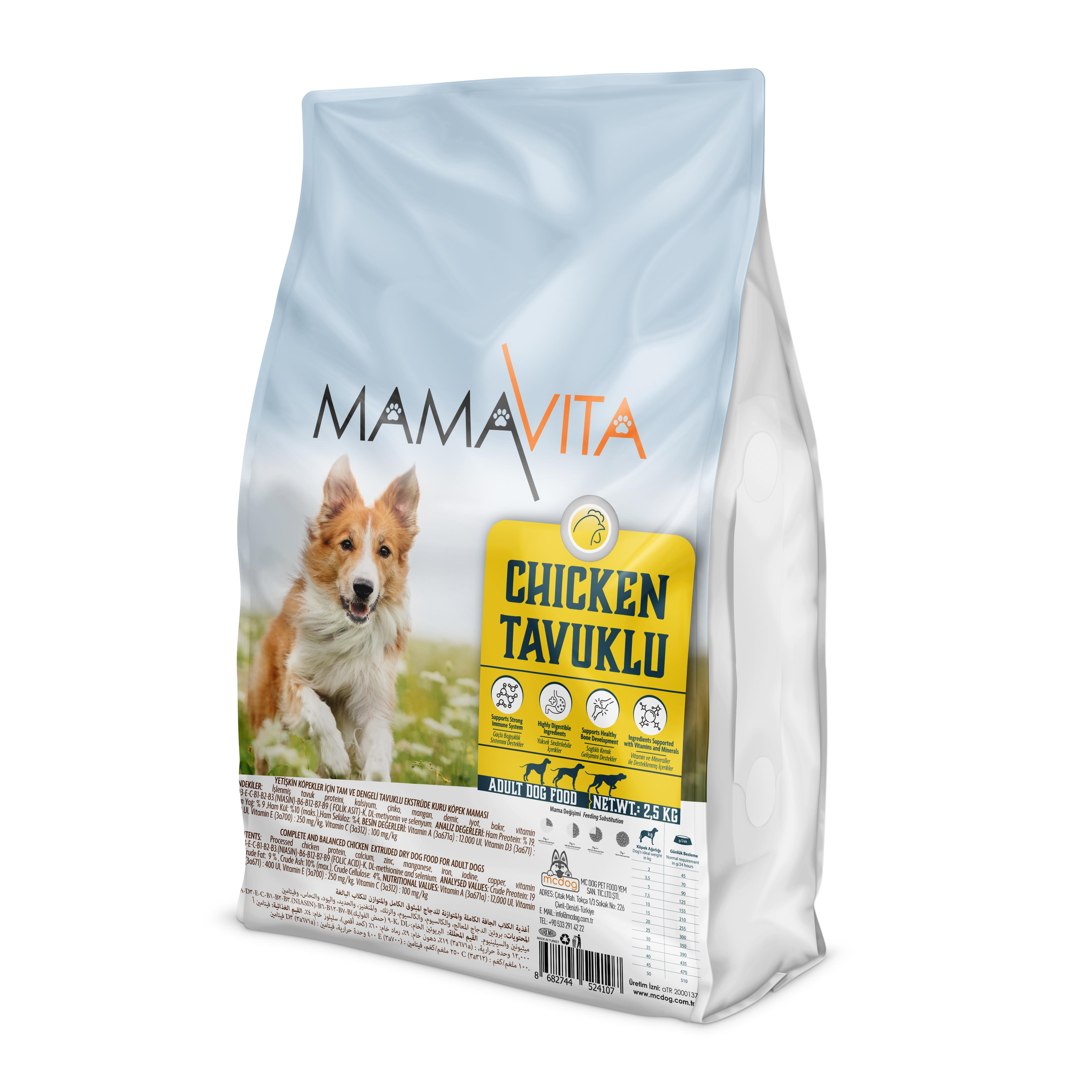 Mamavita Tavuk Etli Köpek Kuru Maması 10 kg (2.5kgx4adet)