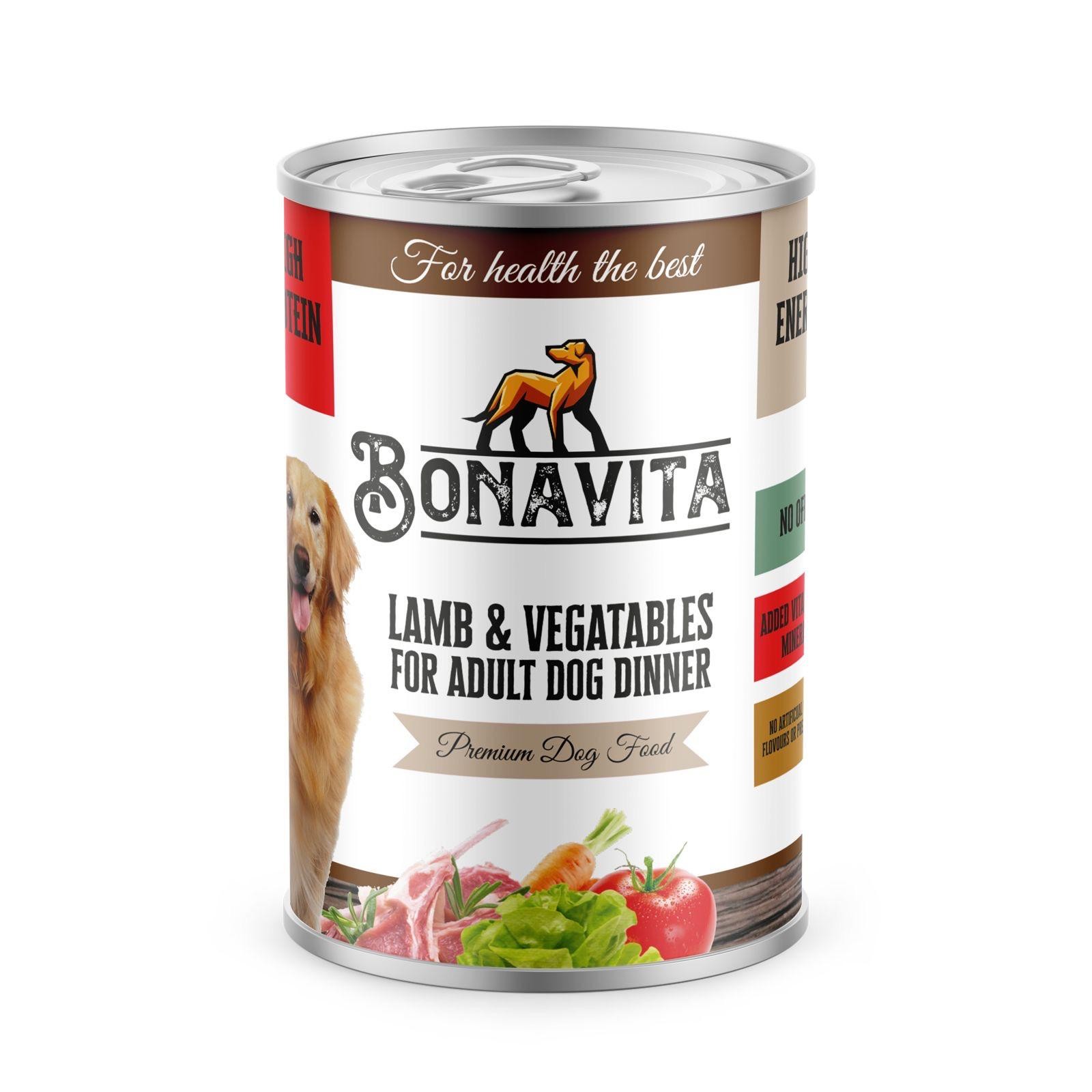 Bonavita Kuzu Etli Yetişkin Köpek Maması 400 gr 36 adet