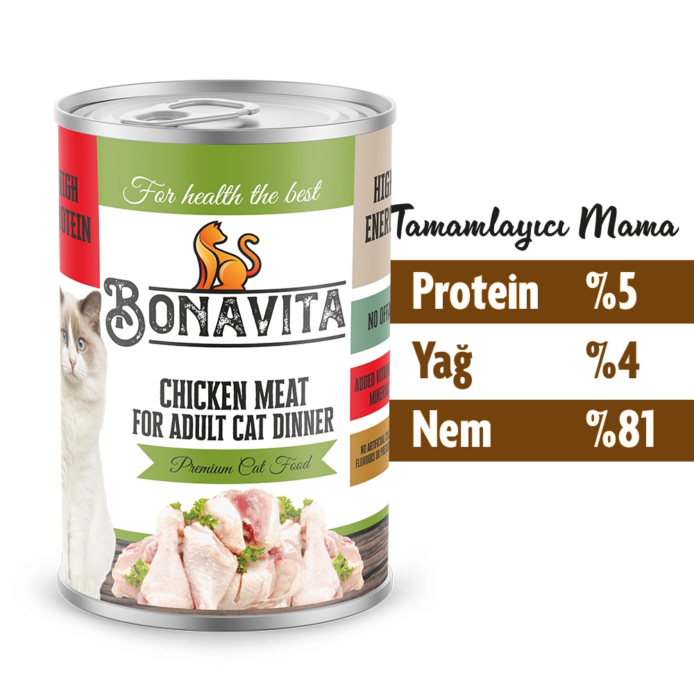 Bonavita Tavuk Etli Yetişkin Kedi Maması 400 gr 12 adet