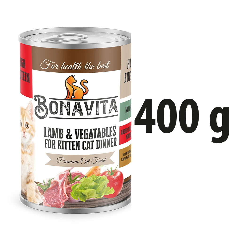 Bonavita Kuzu Etli Yavru Kedi Maması 400 gr 12 adet
