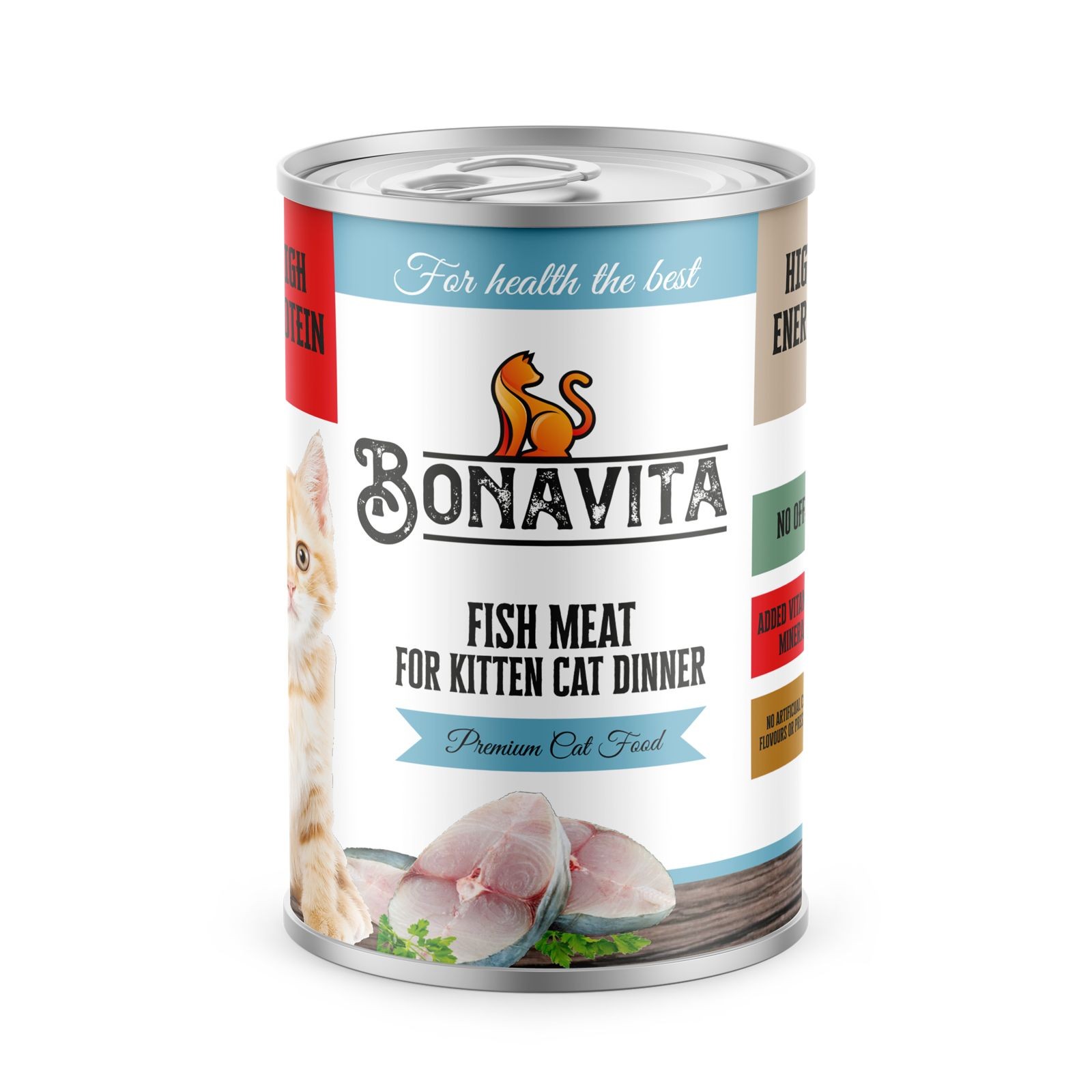 Bonavita Balık Etli Yavru Kedi Maması 400 gr 36 adet