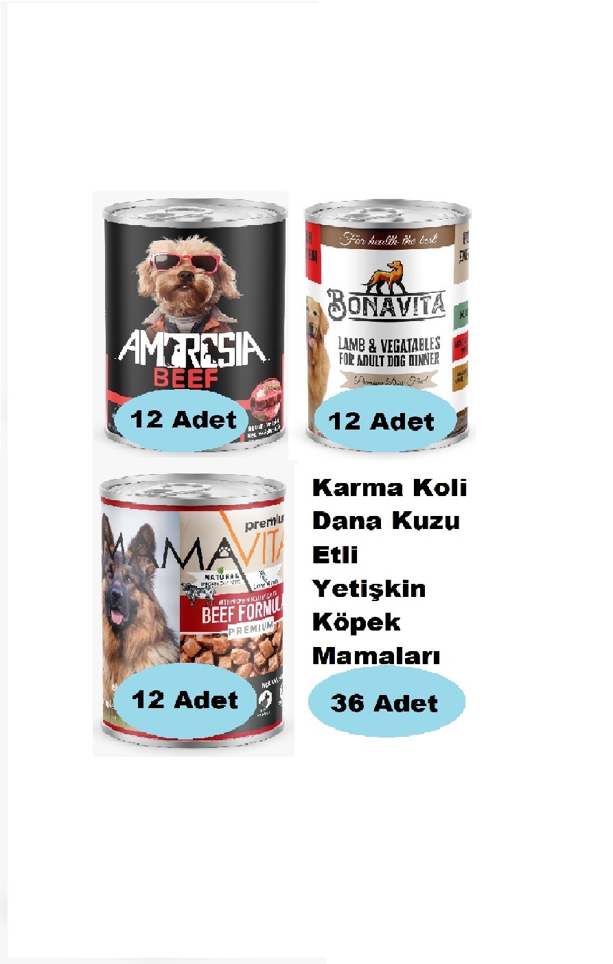 Karma Koli Dana-Kuzu Etli Yetişkin Köpek Maması 36 Adet