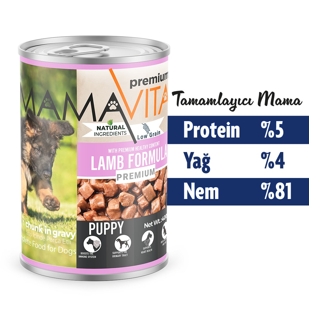Mamavita Kuzu Etli Yavru Köpek Maması 400gr 12 Adet