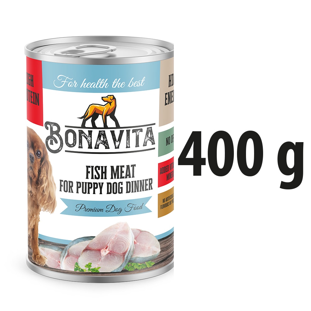 Bonavita Balık Etli Yavru Köpek Maması 400 gr 12 adet